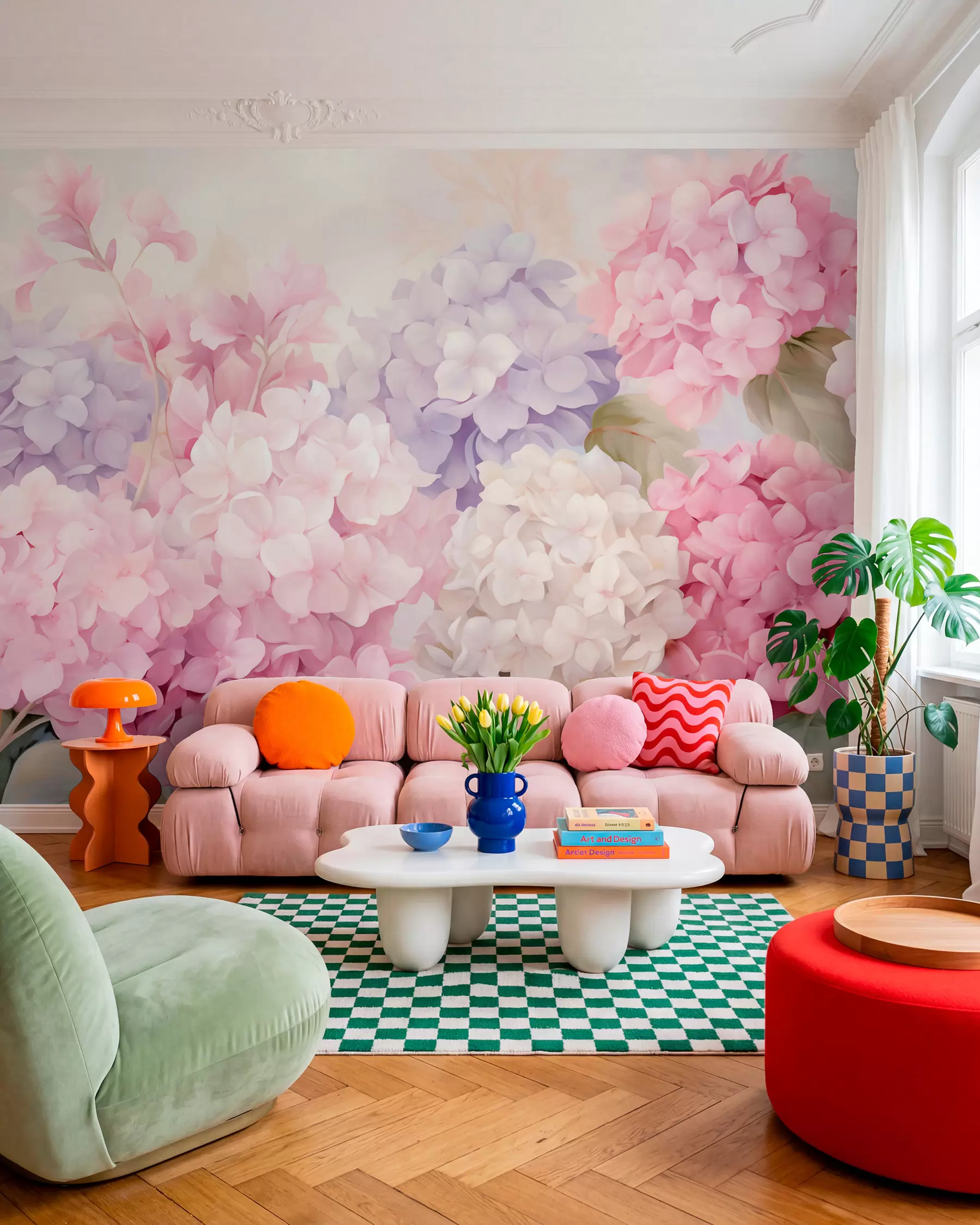 Papier peint Fleurs d'hortensia w05796