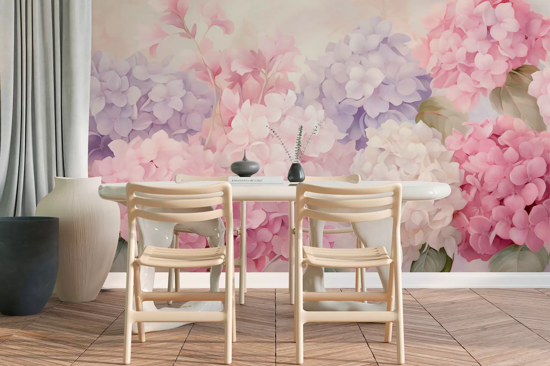Papier peint Fleurs d'hortensia w05796