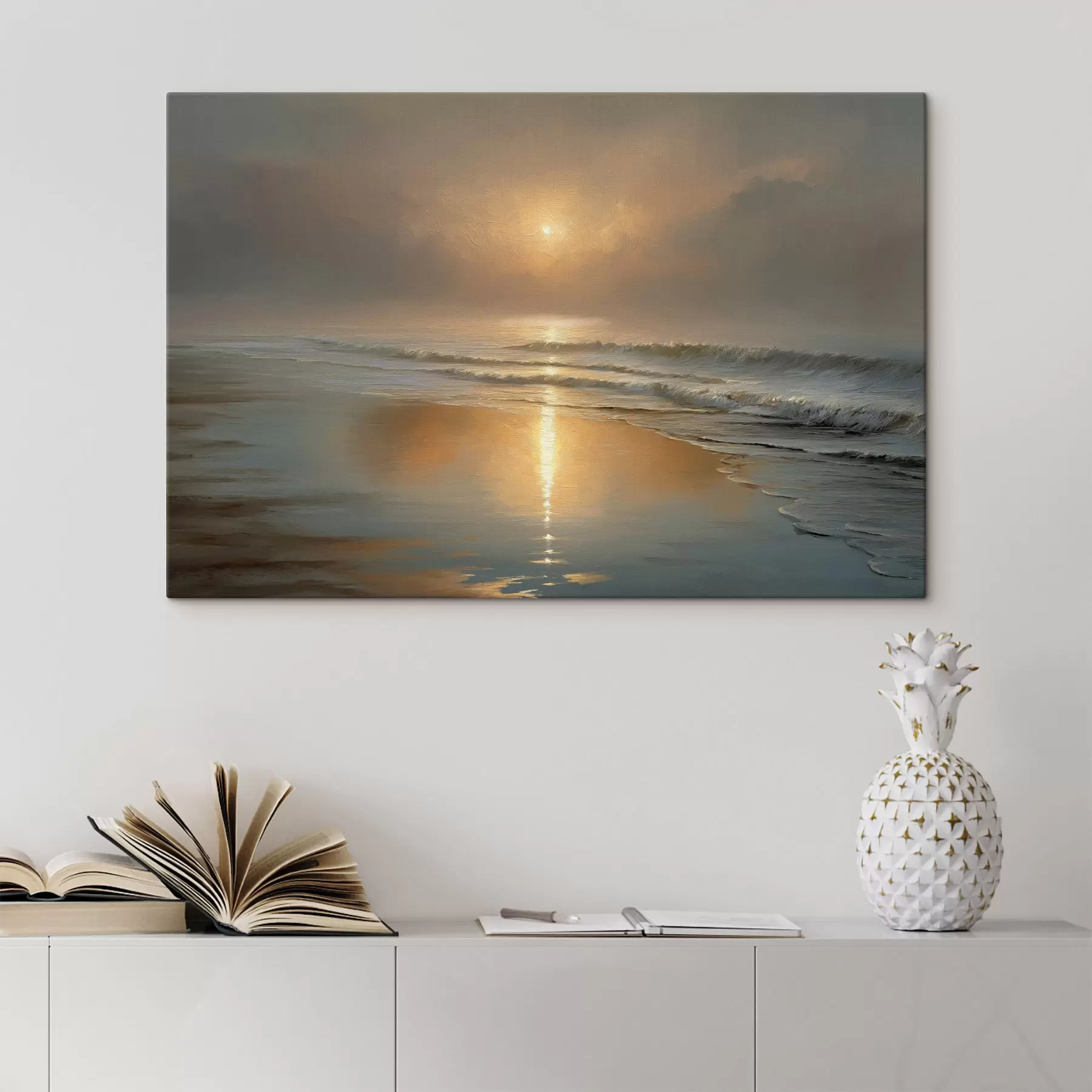 Tableau Lever de soleil sur la mer s50114