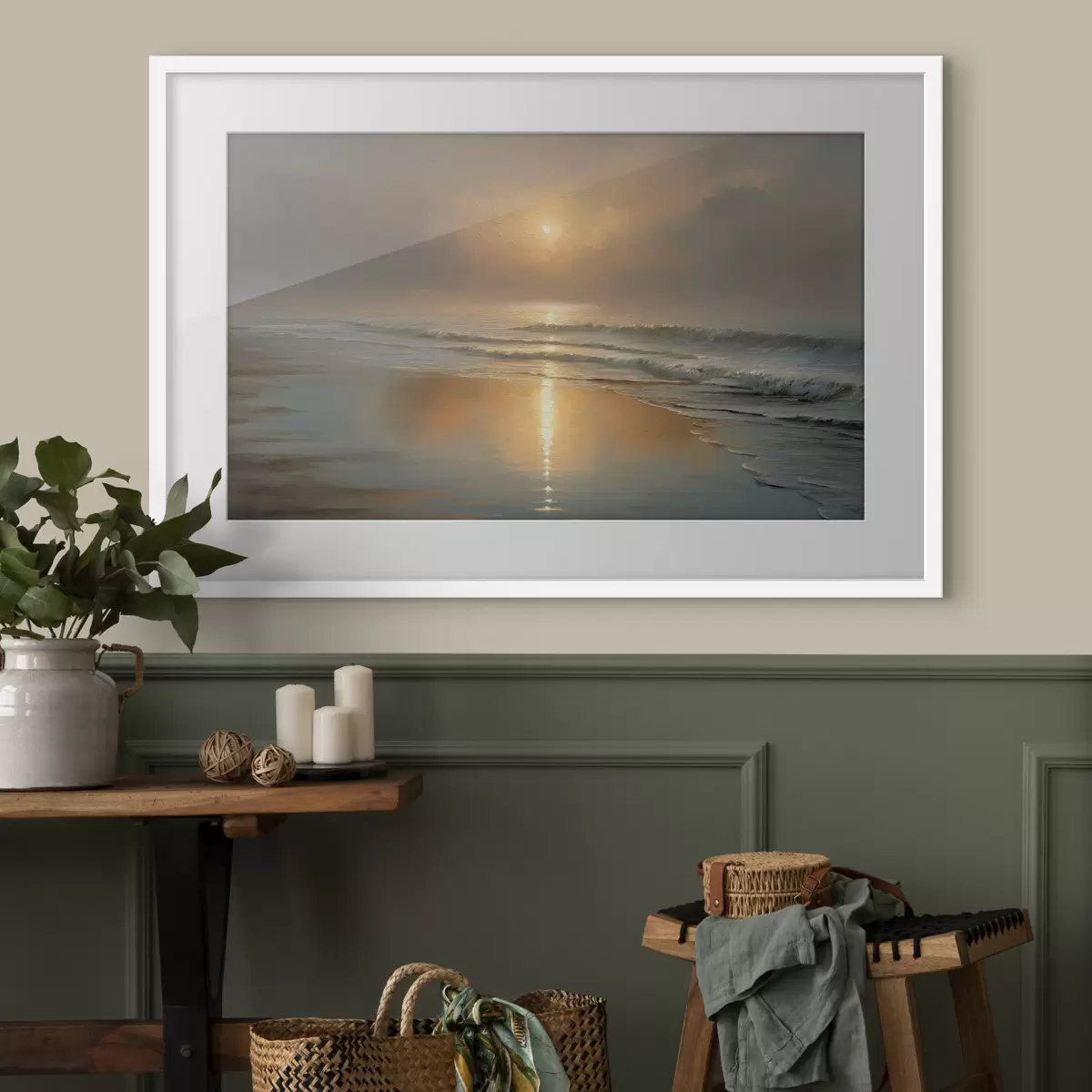 Poster Lever de soleil sur la mer f50114