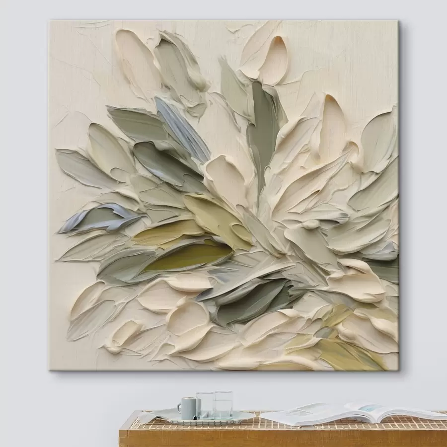Tableau Feuillage abstrait, imitation de peinture s50130