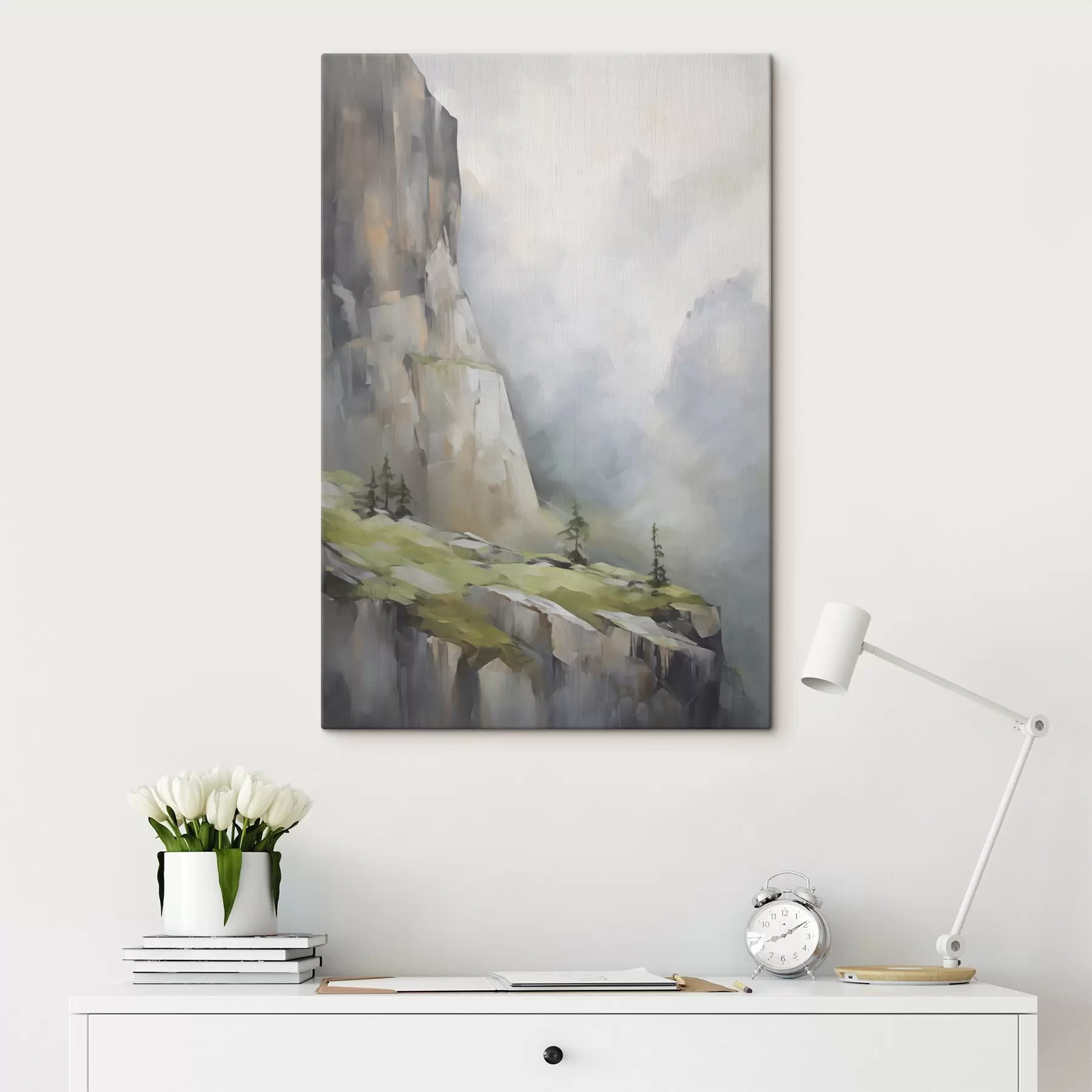 Tableau Paysage de montagne, imitation d'un tableau s50135