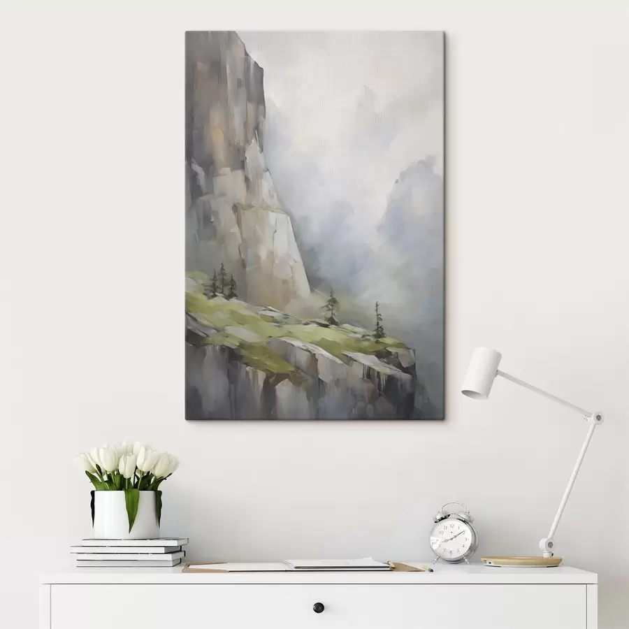 Tableau Paysage de montagne, imitation d'un tableau s50135