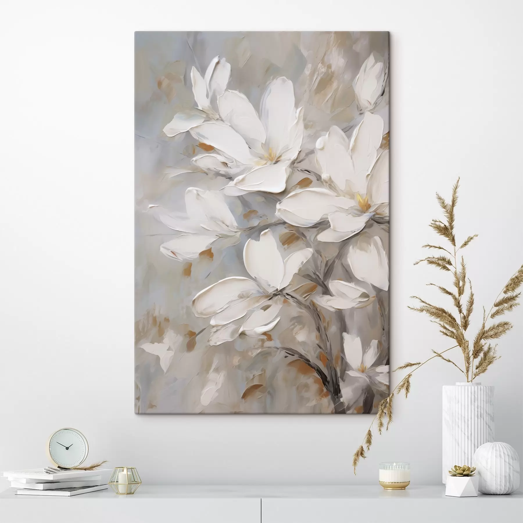 Tableau Fleurs abstraites, imitation de peinture s50138