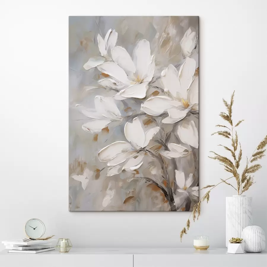 Tableau Fleurs abstraites, imitation de peinture s50138