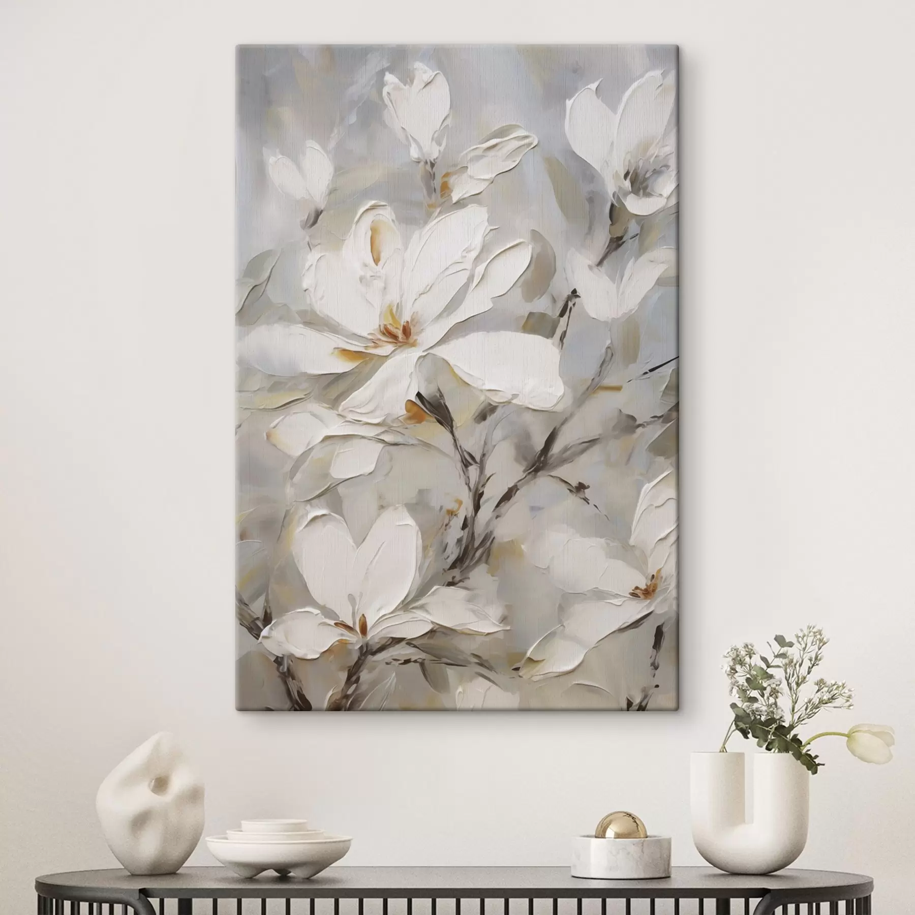 Tableau Fleurs abstraites, imitation de peinture s50139