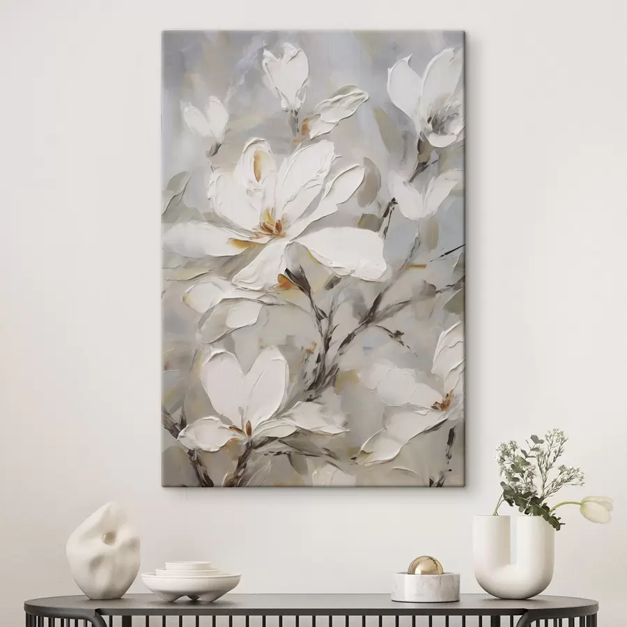 Tableau Fleurs abstraites, imitation de peinture s50139