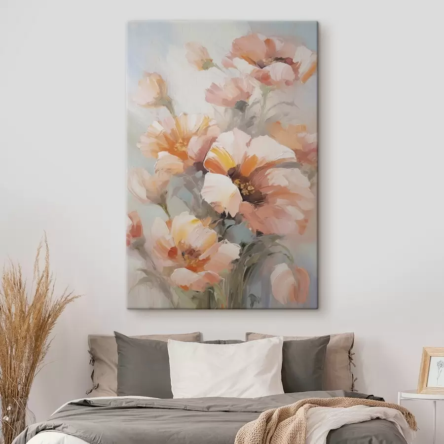 Tableau Fleurs délicates, imitation de peinture s50140