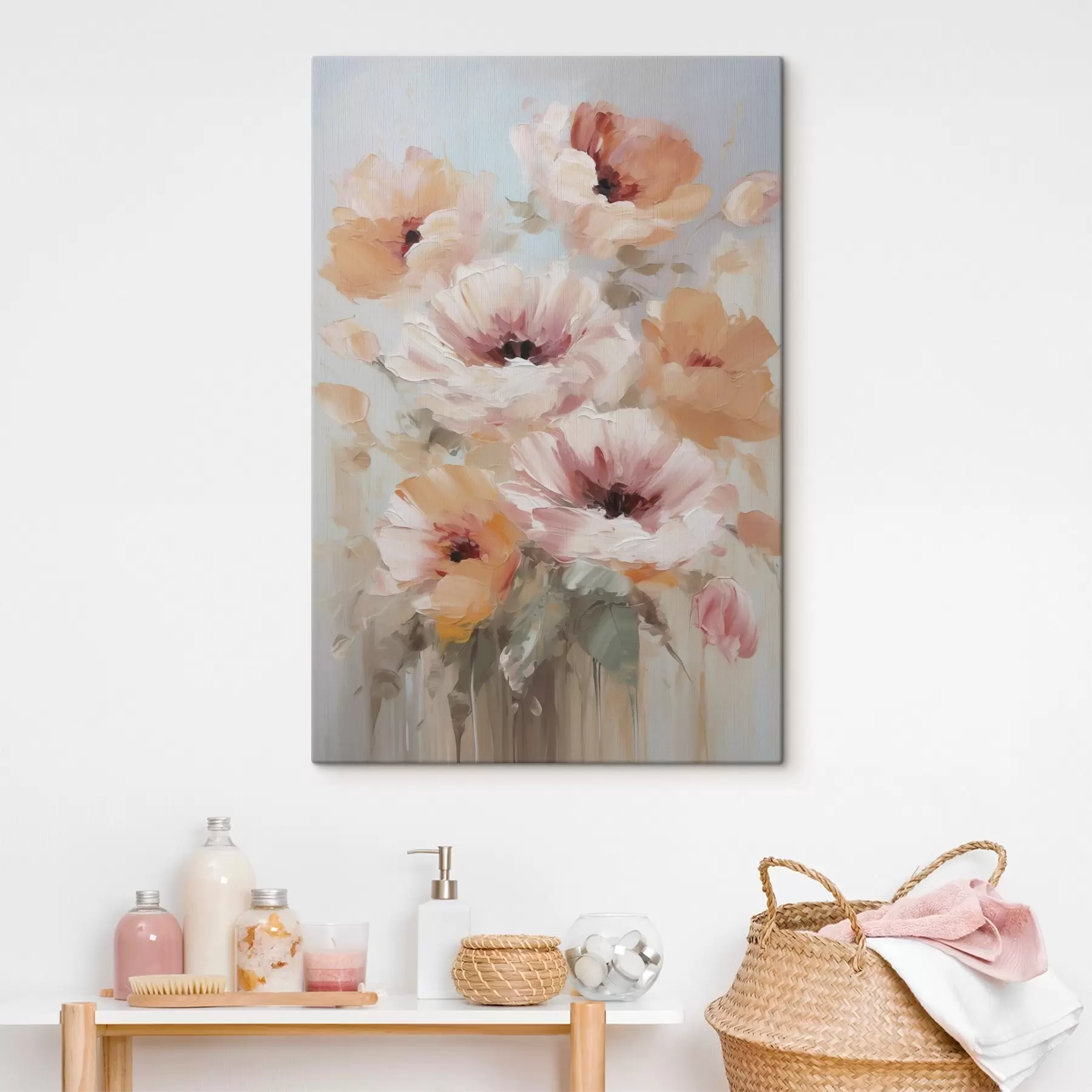 Tableau Fleurs, peinture d'imitation s50141