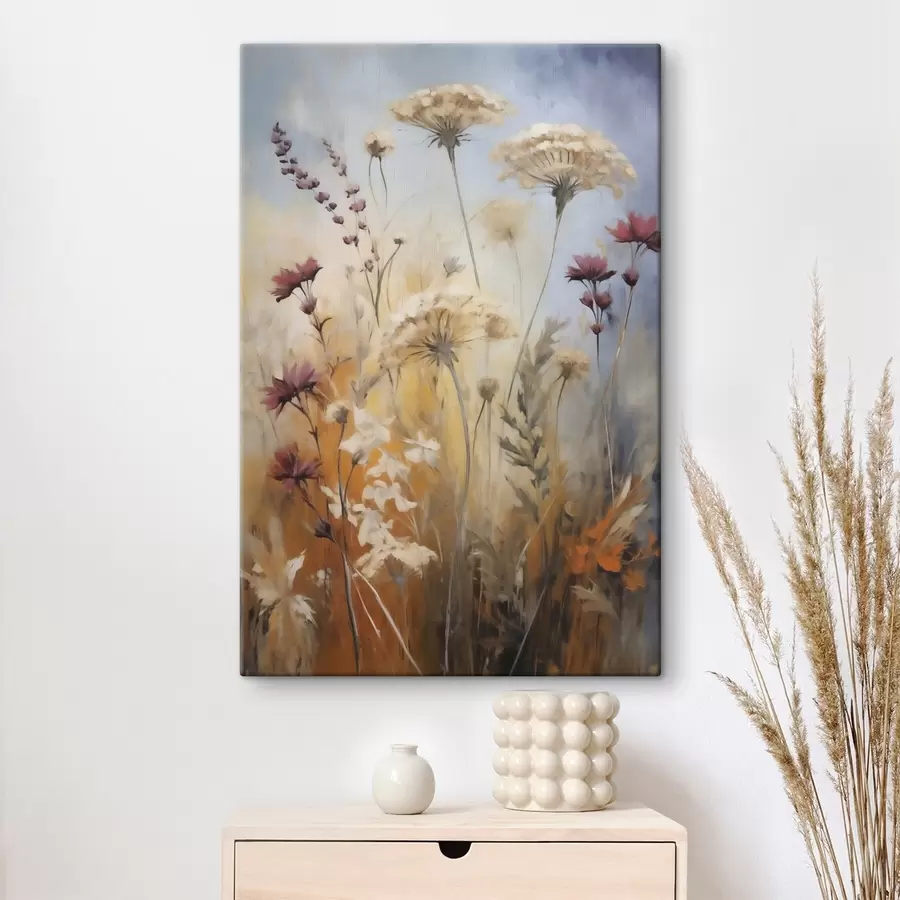Tableau Fleurs sauvages et herbes, imitation d'un tableau s50144