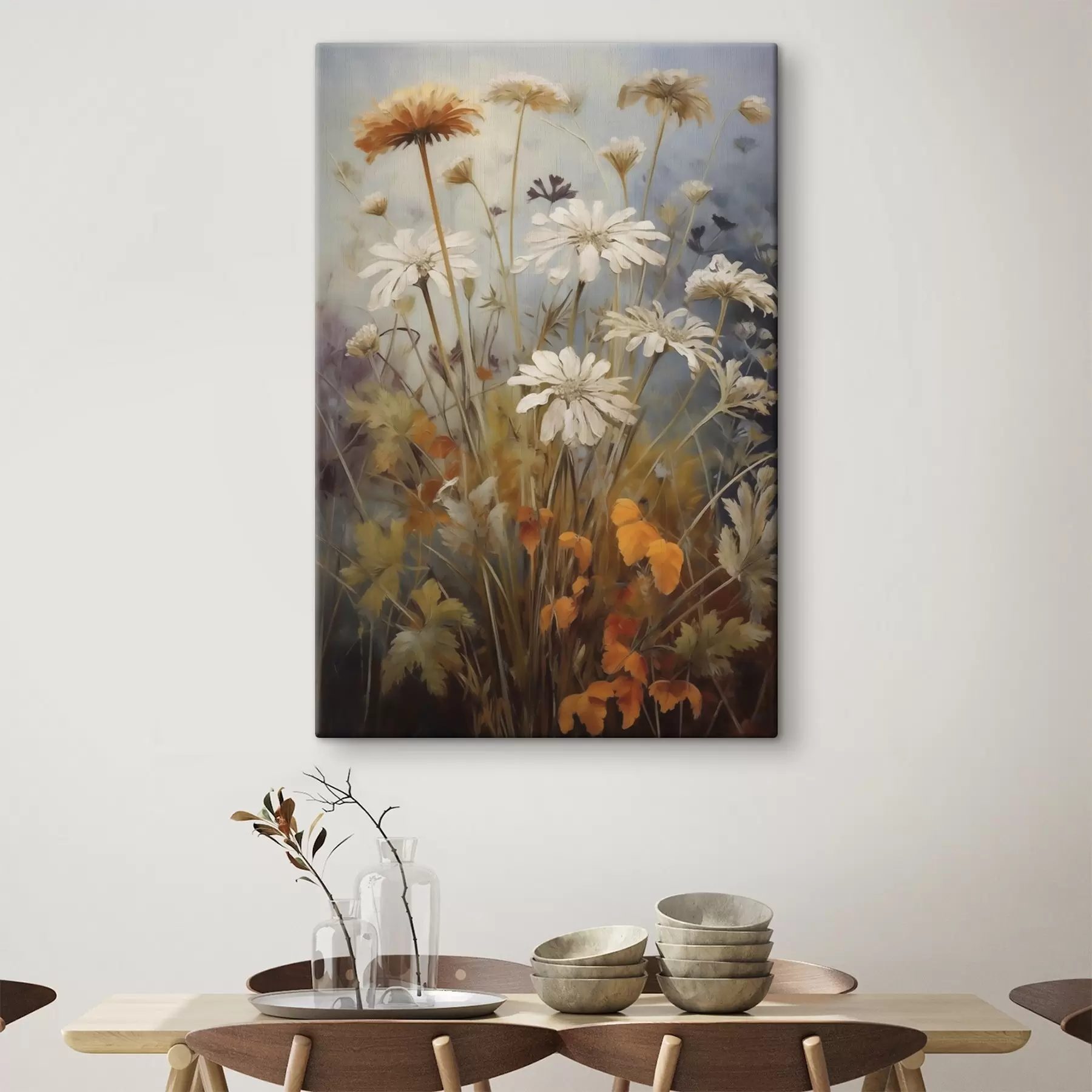 Tableau Fleurs sauvages et herbes, imitation d'un tableau s50145