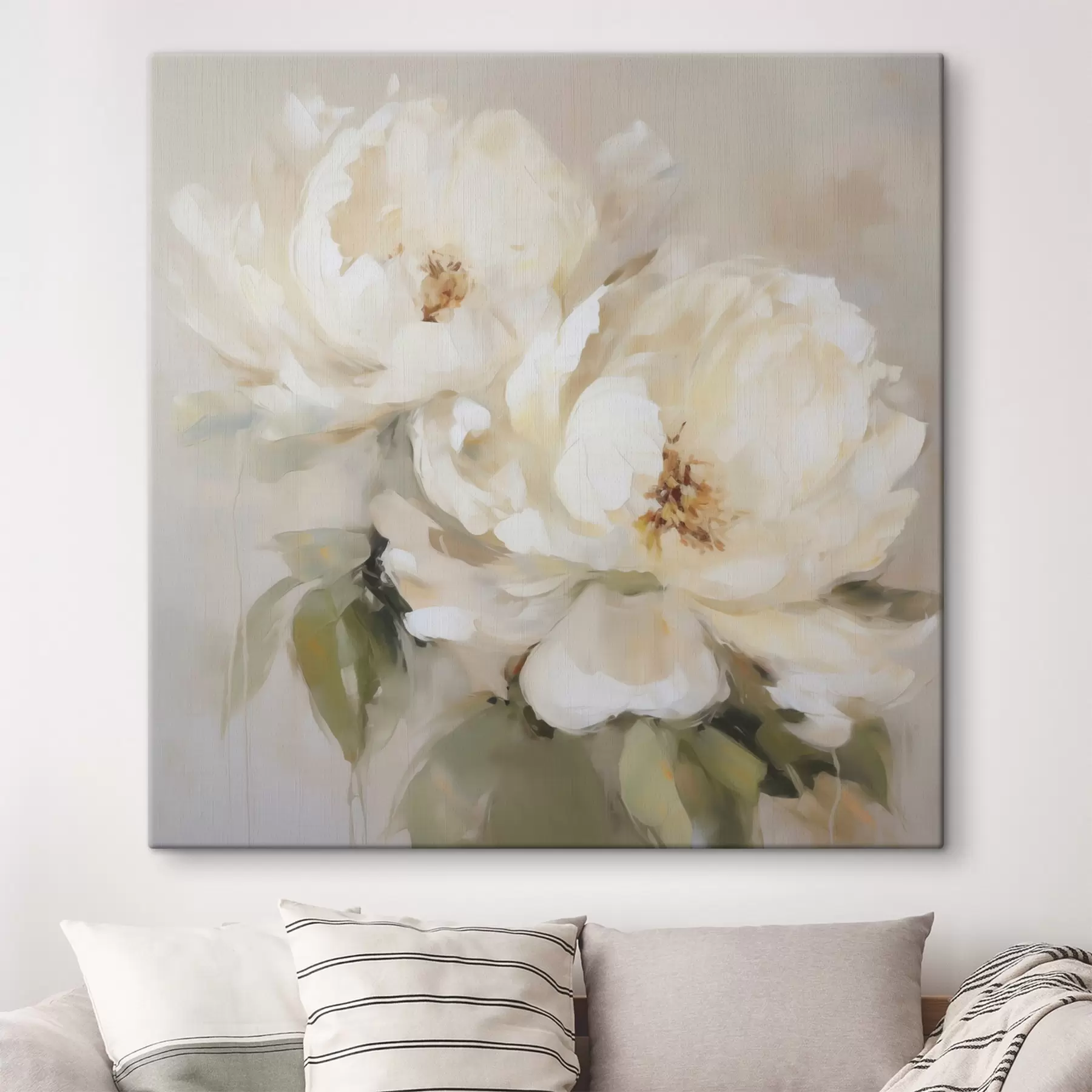 Tableau Pivoines, peinture d'imitation s50147