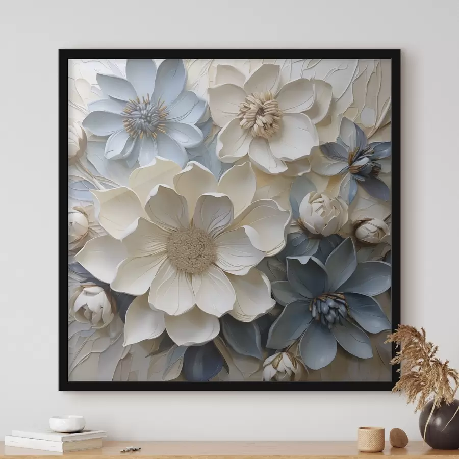 Papier peint Fleurs, illustration « flat », imitation de peinture f50133