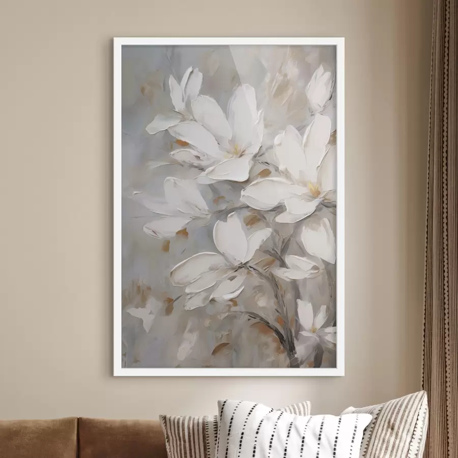 Papier peint Fleurs abstraites, imitation de peinture f50138