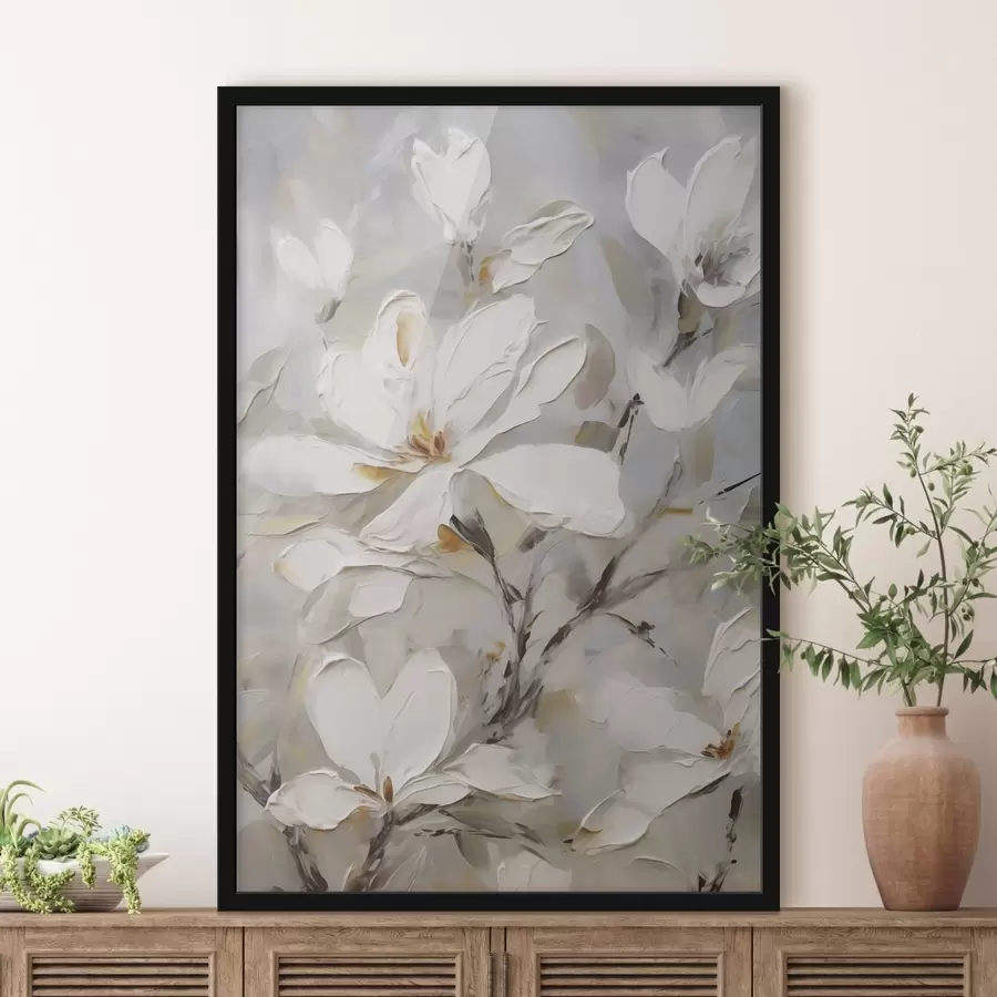 Papier peint Fleurs abstraites, imitation de peinture f50139