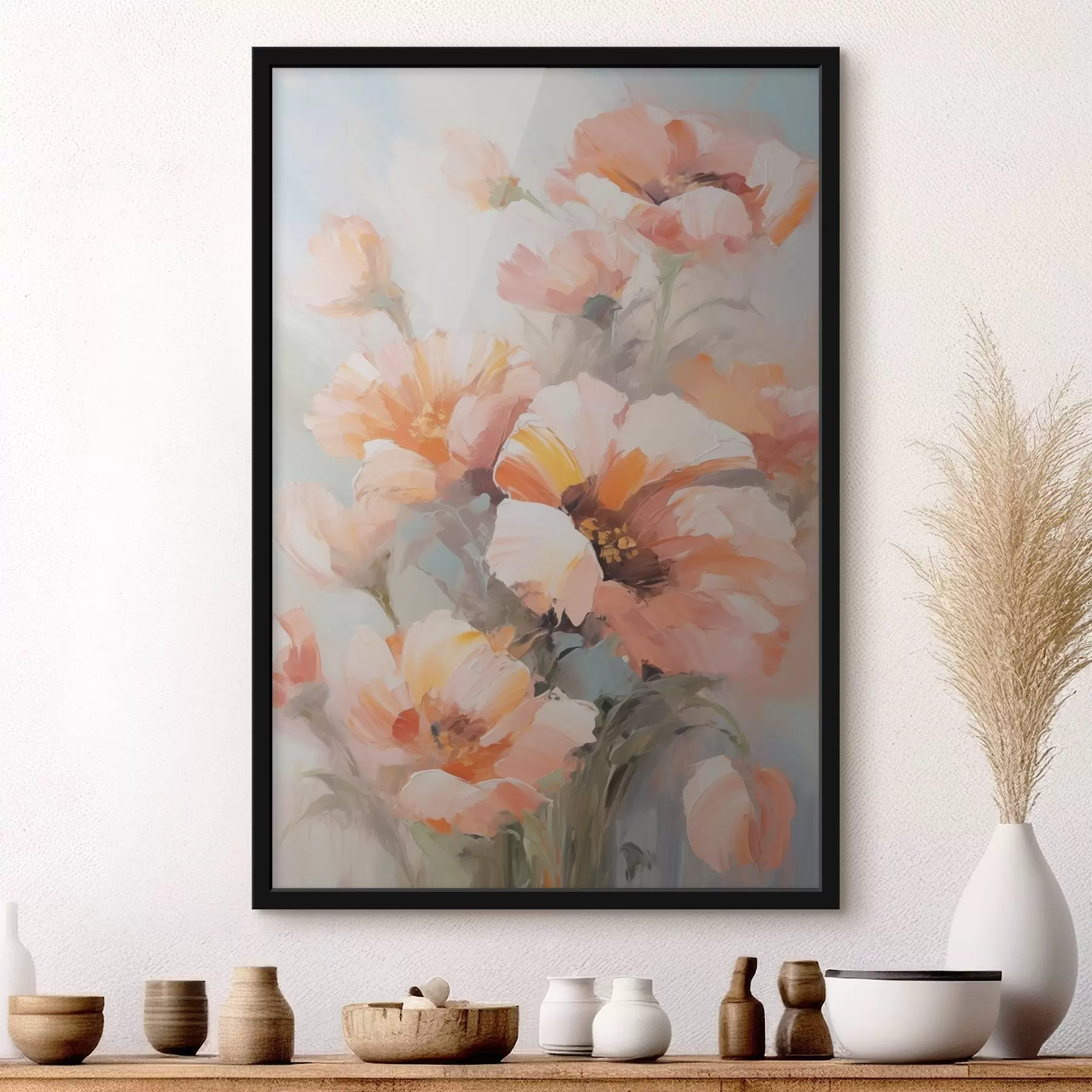 Papier peint Fleurs délicates, imitation de peinture f50140