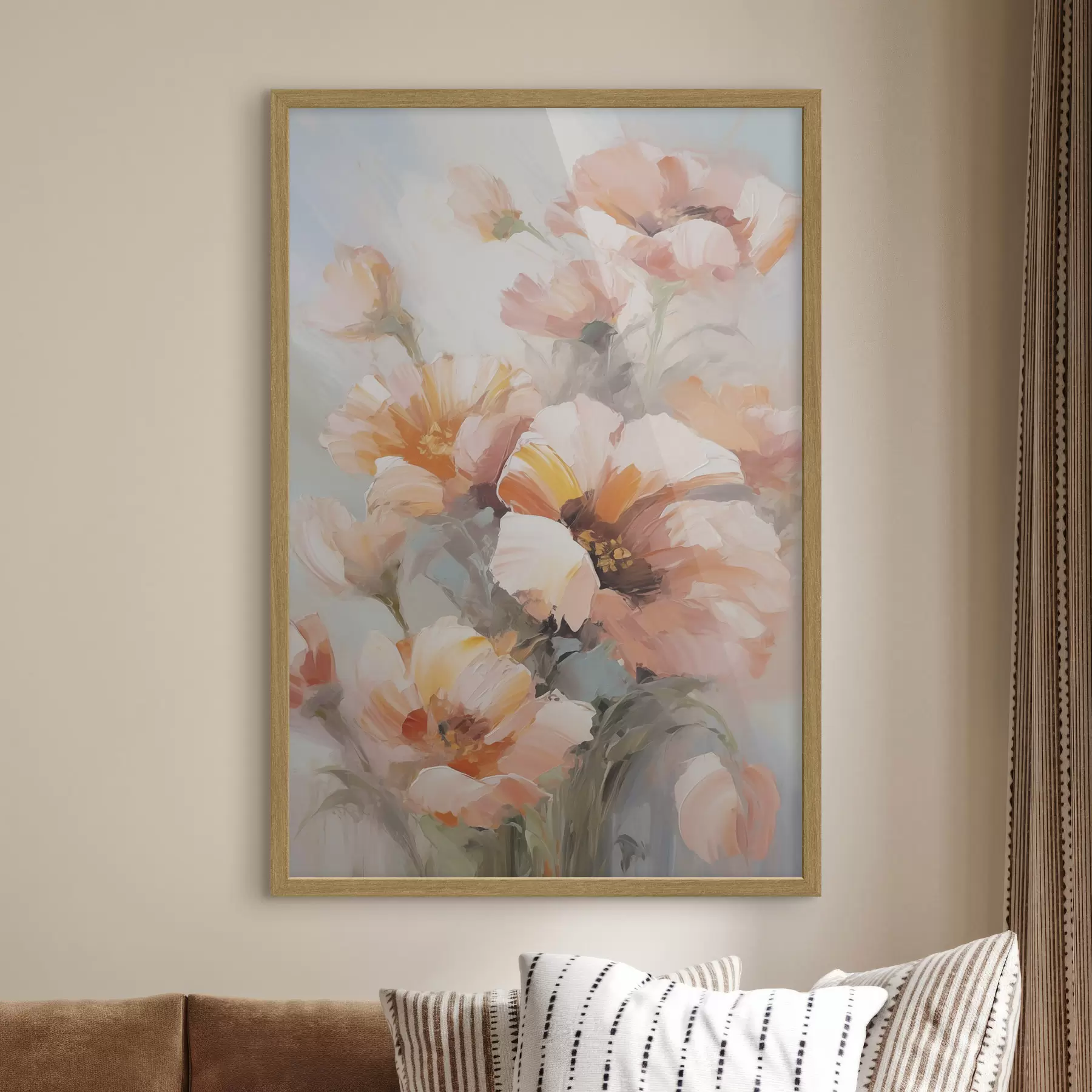 Papier peint Fleurs délicates, imitation de peinture f50140