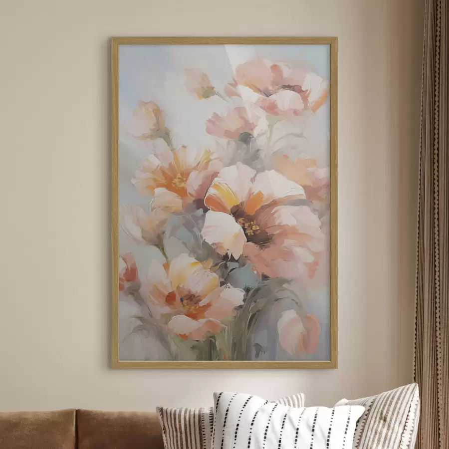 Papier peint Fleurs délicates, imitation de peinture f50140