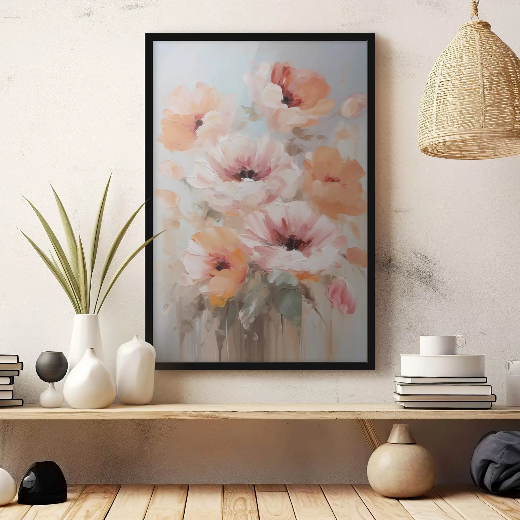 Papier peint Fleurs, peinture d'imitation f50141