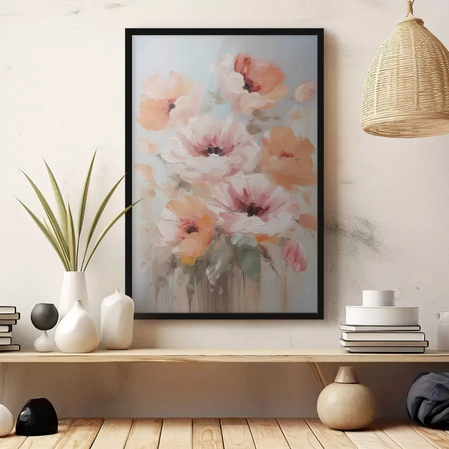 Papier peint Fleurs, peinture d'imitation f50141
