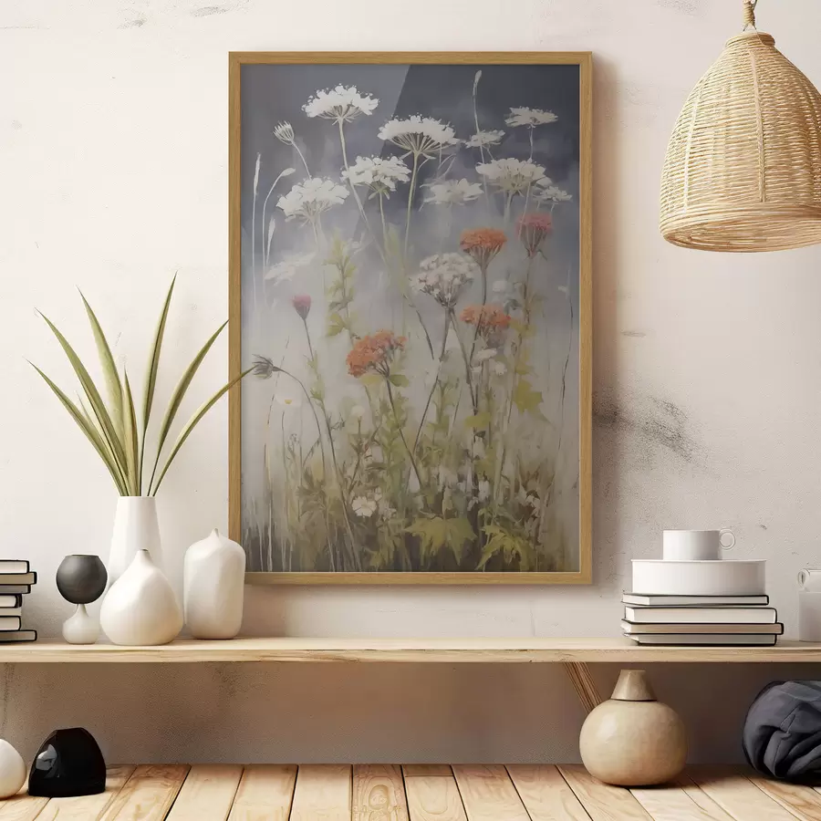 Papier peint Herbes des champs, imitation d'un tableau f50142