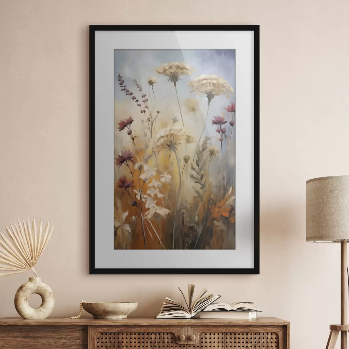 Poster Fleurs des champs ambrées f50144