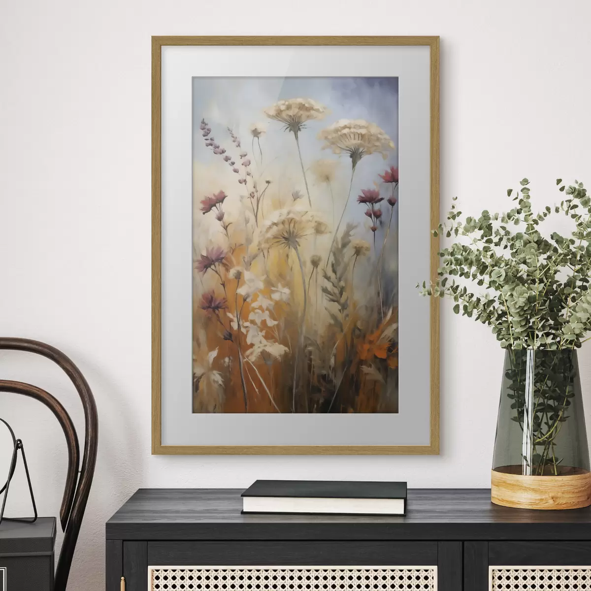 Poster Fleurs des champs ambrées f50144