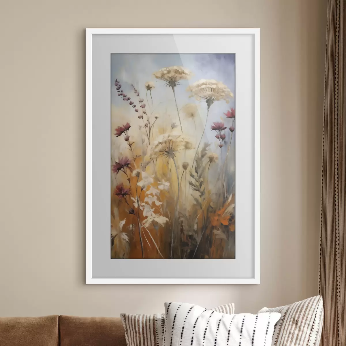Poster Fleurs des champs ambrées f50144