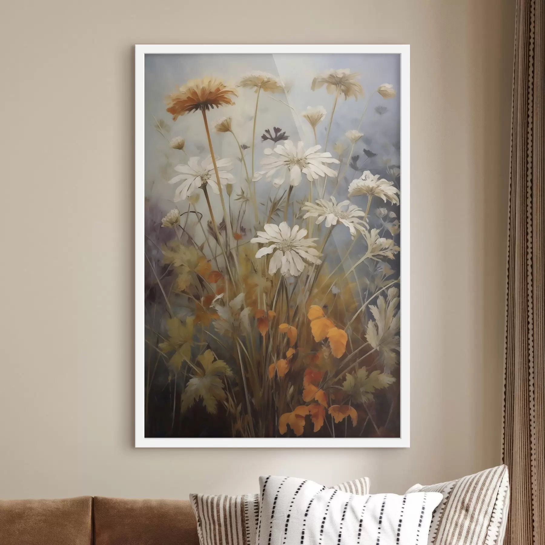 Papier peint Fleurs sauvages et herbes, imitation d'un tableau f50145