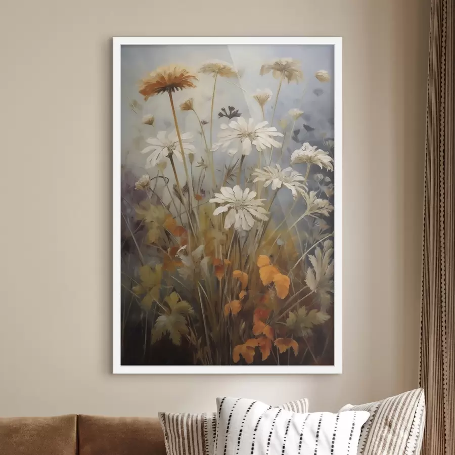 Papier peint Fleurs sauvages et herbes, imitation d'un tableau f50145