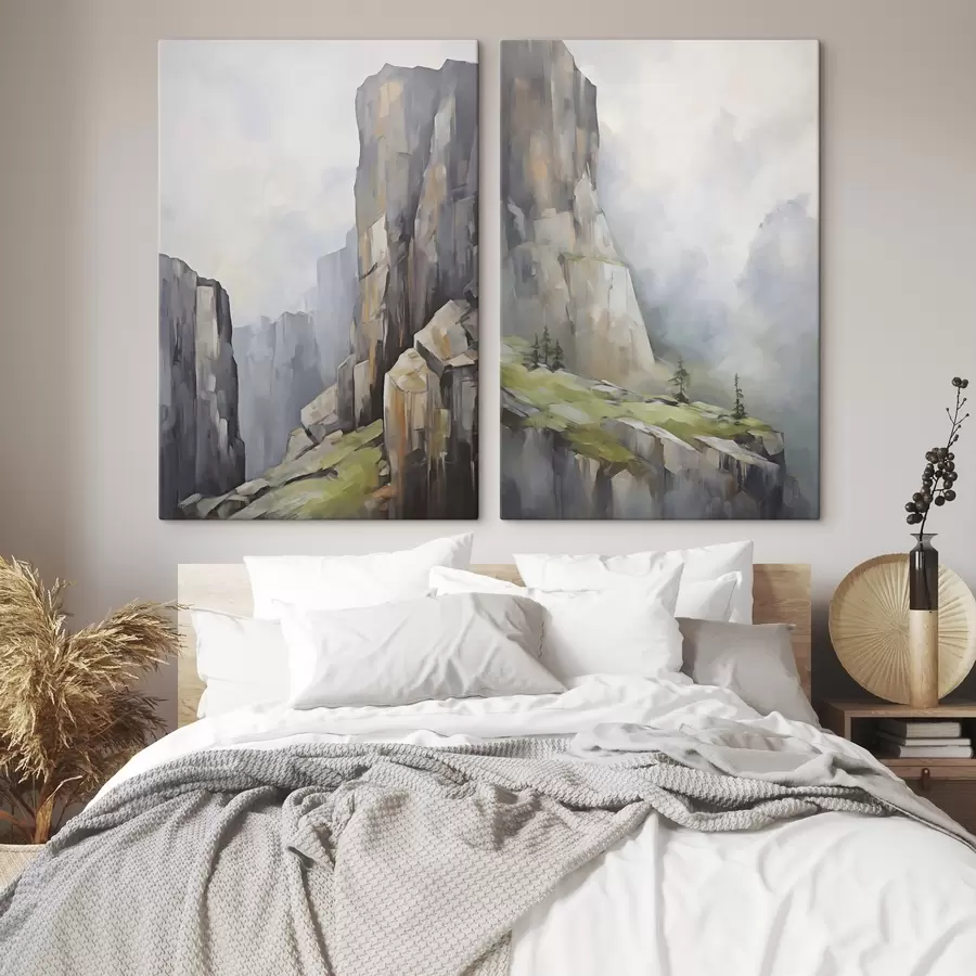 Tableau Paysage de montagne, imitation d'un tableau m30803