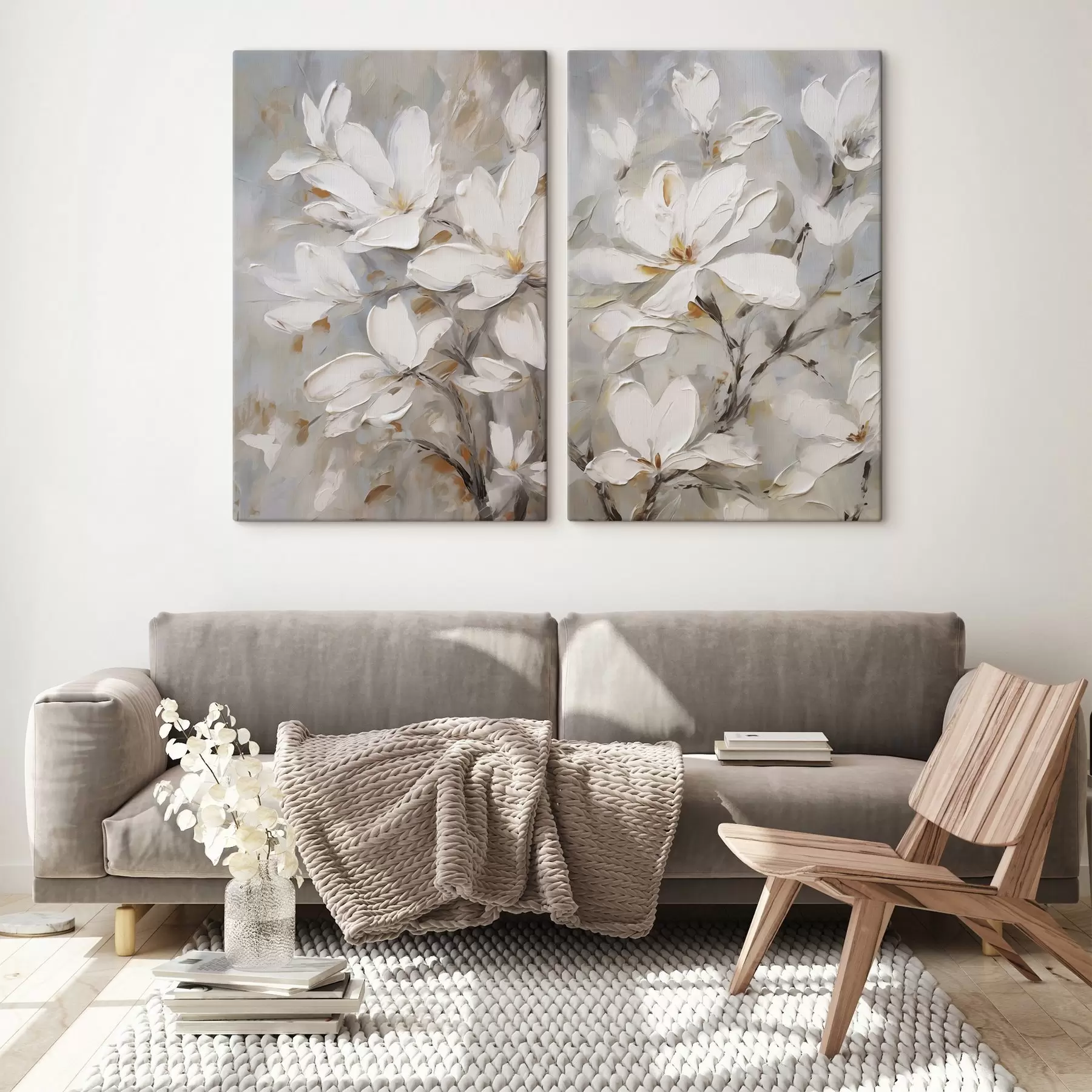 Tableau Fleurs abstraites, imitation de peinture m30805