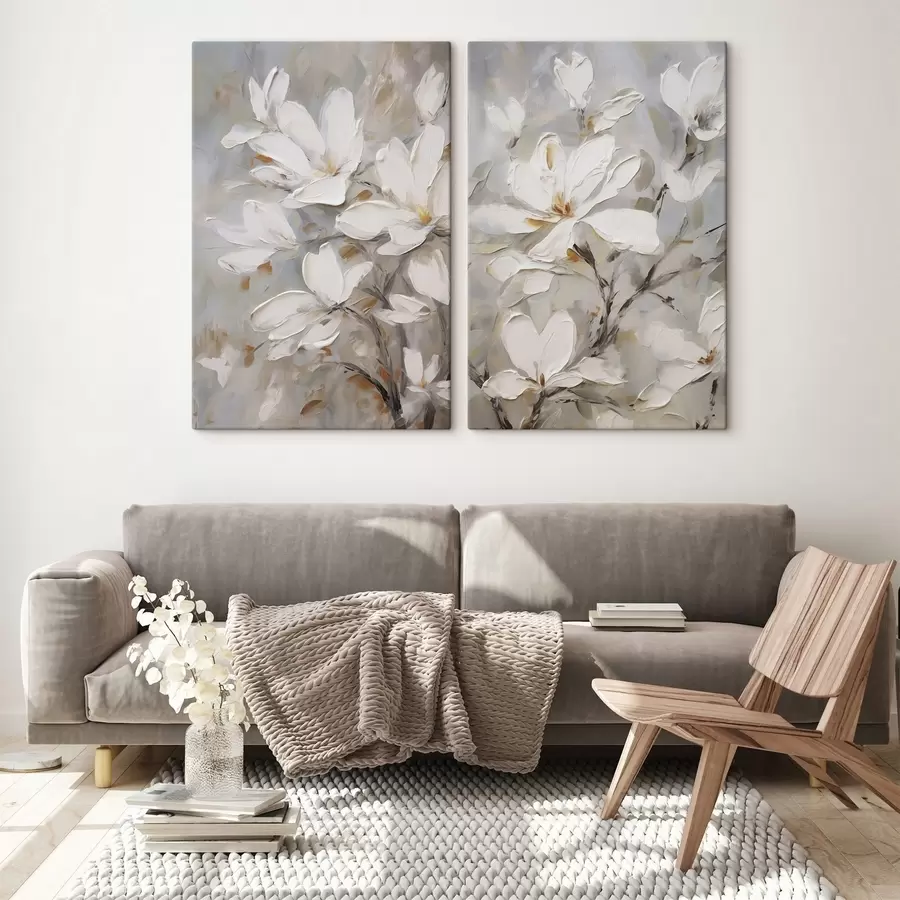 Papier peint Fleurs abstraites, imitation de peinture m30805