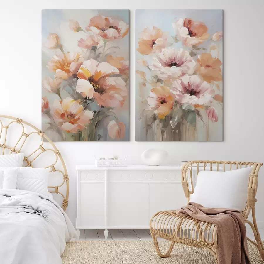 Papier peint Fleurs délicates, imitation de peinture m30806