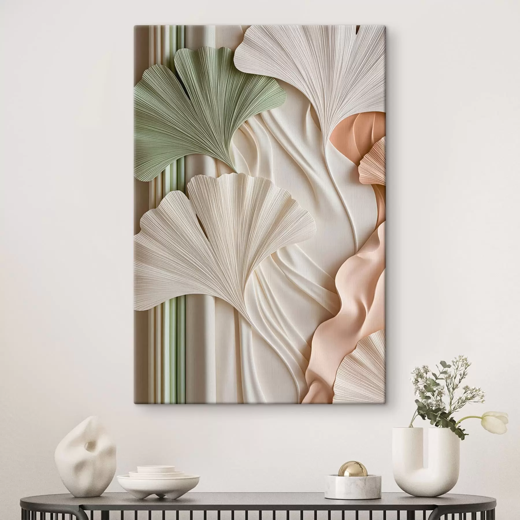 Tableau Feuilles de ginkgo stylisées s50085