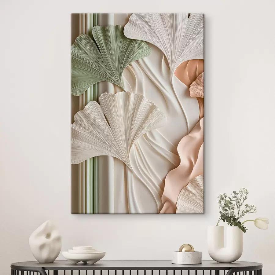 Tableau Feuilles de ginkgo stylisées s50085