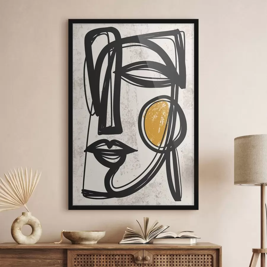 Papier peint Un portrait abstrait minimaliste f49860