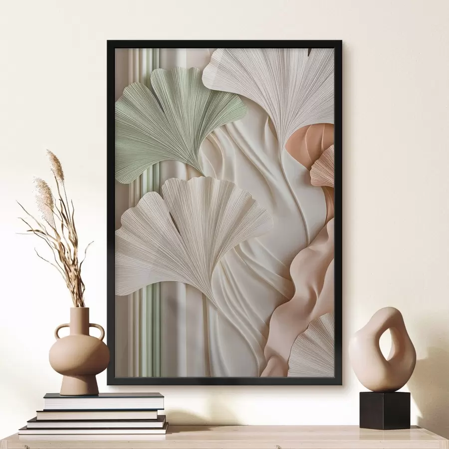 Papier peint Feuilles de ginkgo stylisées f50085