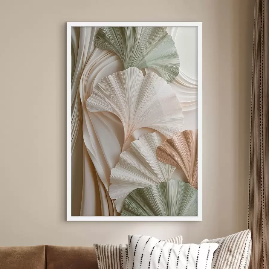 Papier peint Feuilles de ginkgo stylisées f50086