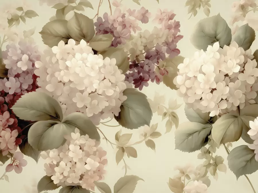 Papier peint Fleurs d'hortensia w05436