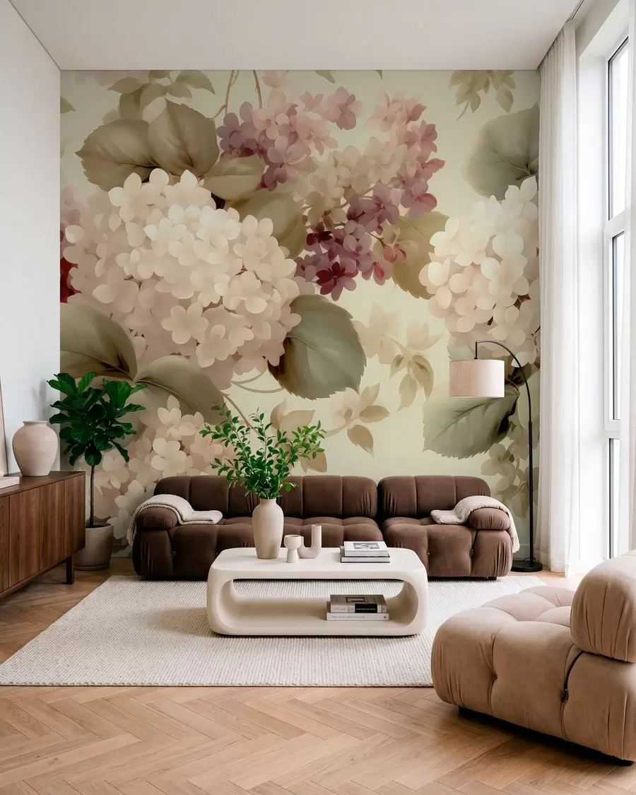Papier peint Fleurs d'hortensia w05436