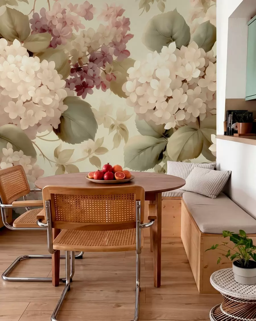 Papier peint Fleurs d'hortensia w05436