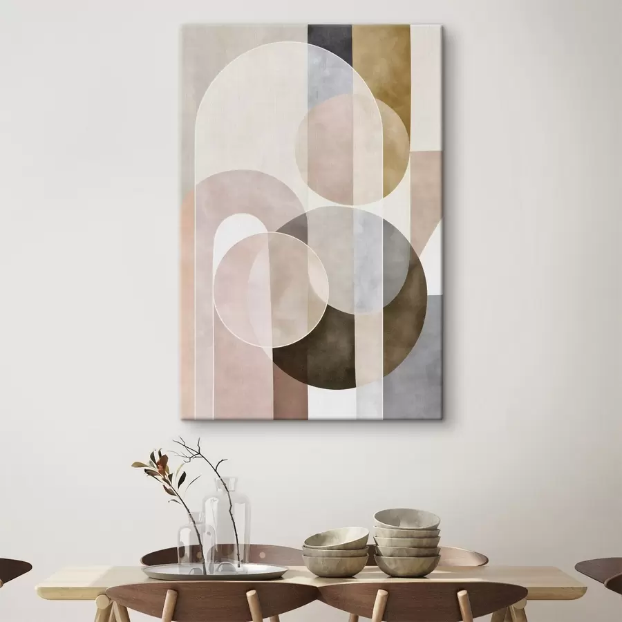 Tableau Un motif abstrait composé d'arcs et de cercles s50157