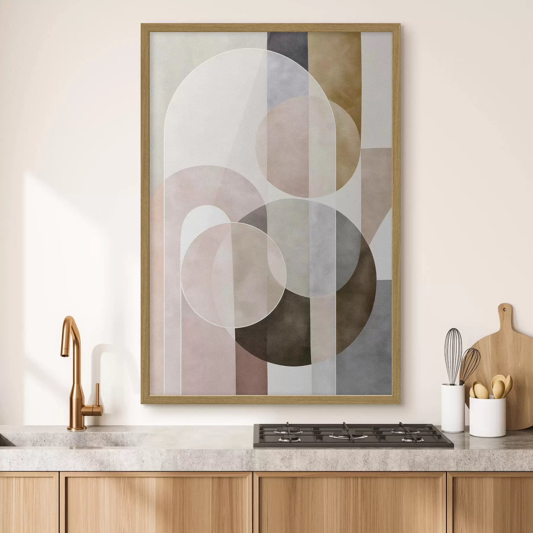 Papier peint Cercles et contraste f50157