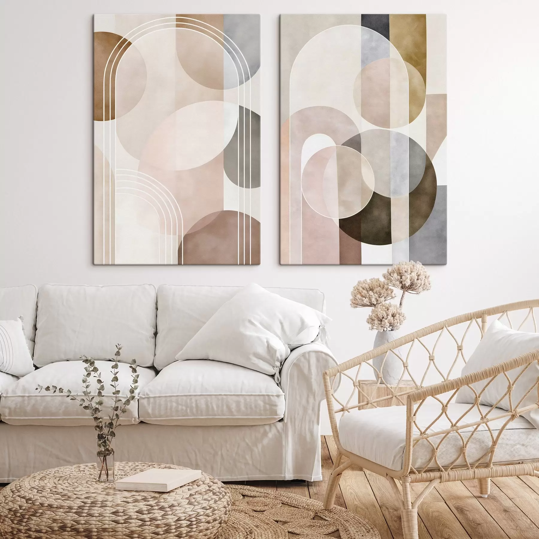 Tableau Un motif abstrait composé d'arcs et de cercles m30817