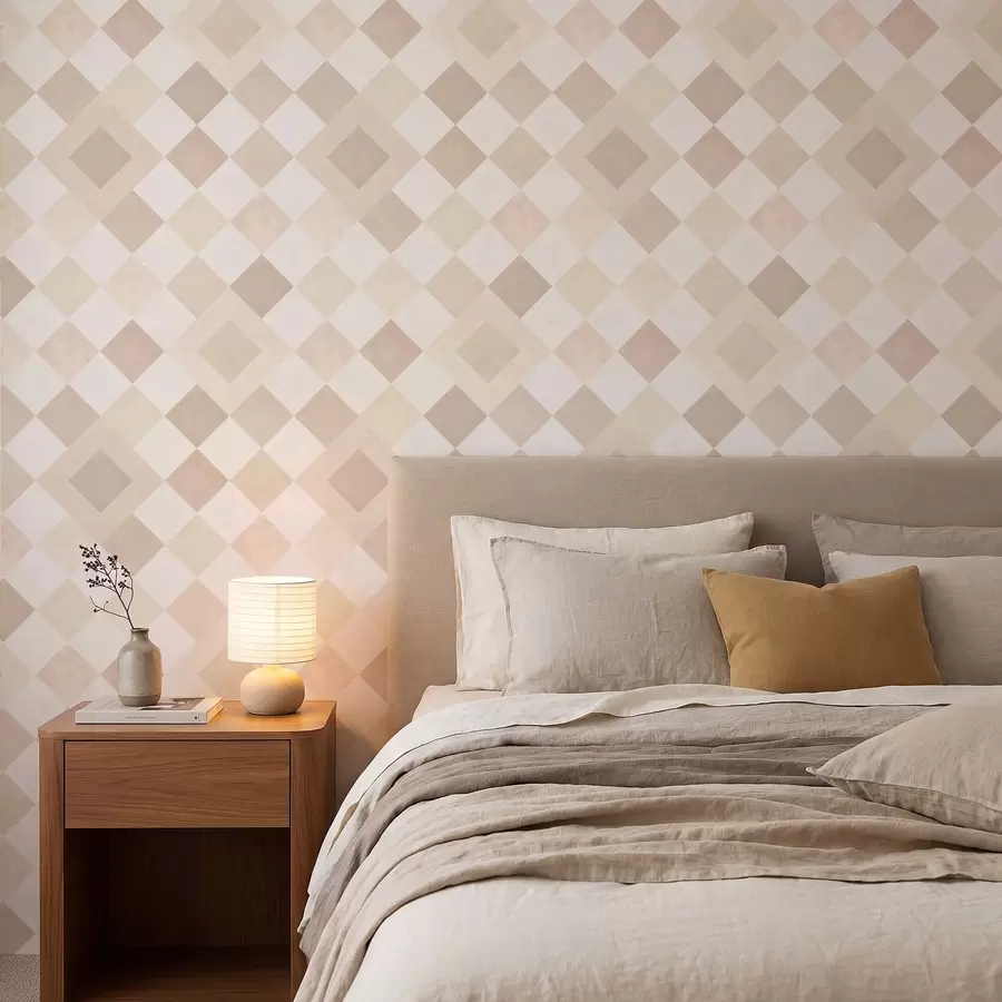 Papier peint Des diamants aux teintes chaudes de crème et de beige a01247v2
