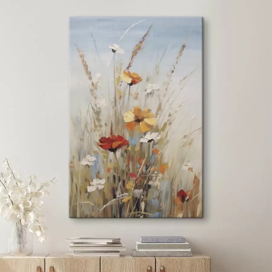 Tableau Fleurs sauvages et herbes aromatiques, imitation d'un tableau s50183