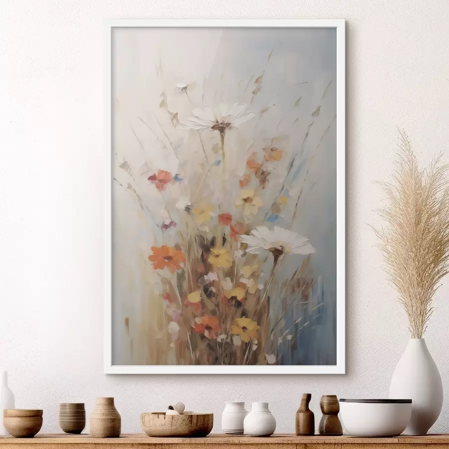 Papier peint Fleurs sauvages, imitation d'un tableau f50182