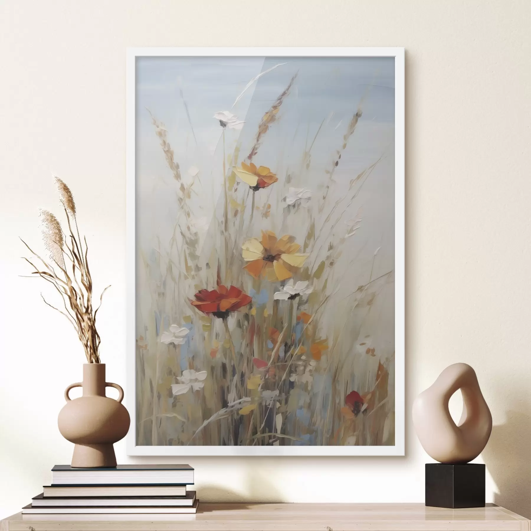 Papier peint Fleurs sauvages et herbes aromatiques, imitation d'un tableau f50183