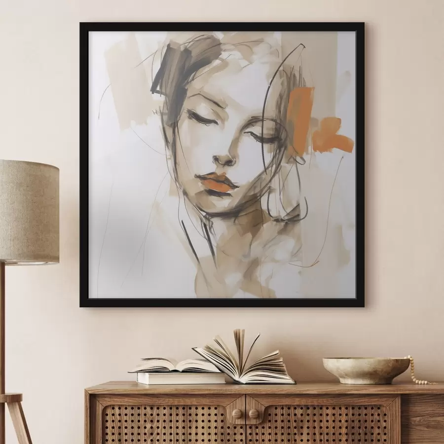 Papier peint Portrait abstrait, imitation de peinture f50184